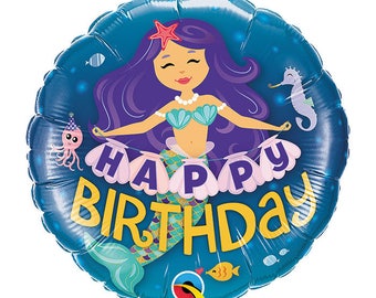 18" MERMAID balloon/banner. mermaid Party Decor. mermaid party. under the sea. mermaid. mermaid party supply. mermaid balloon. mermaid decor