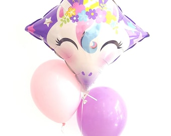 18" Unicorn balloon. Jumbo unicorn balloon. Unicorn balloons. Rainbow balloons. Magical party. Unicorn party supplies. Unicorn decor.