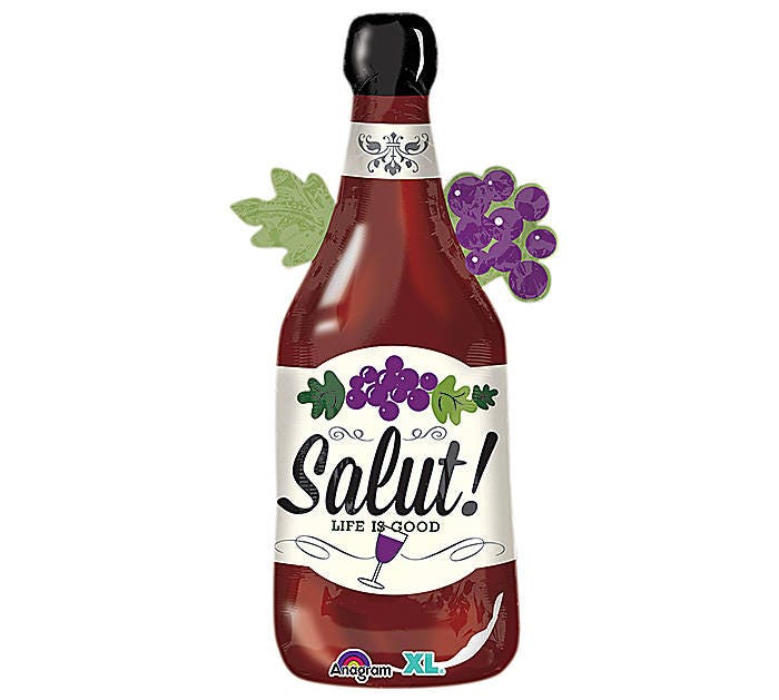 39 Wine bottle balloon. Wine balloon. wine lover balloon. wine lover