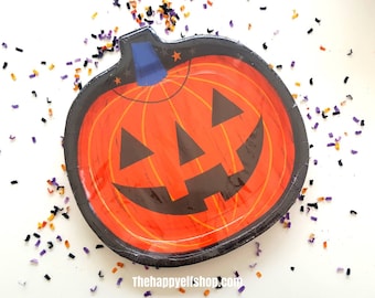 Pumpkin Paper Plates (8): Meri Meri Halloween Party Tableware