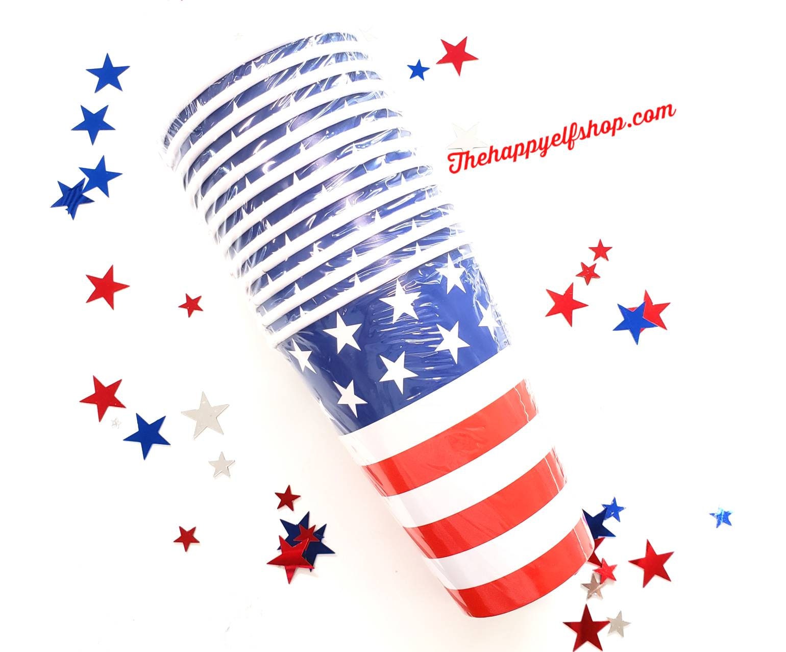 Patriotic paper cups (12). Patriotic party cups. 4th of July party