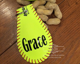 Softball Key Chain, Softball Keychain, Keychain, Key chain, Softball gift, Custom Softball, Coach gift, Softball team gift, Father's Day