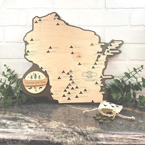 Wisconsin State Parks Travel Map, Wisconsin Hikers Map for Hikers, WI State Parks Map to Track State Parks, WI State Park Map,