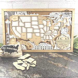 Carte de voyage des États-Unis, Road Trip Tracker, 50 États, carte de voyage, cadeau pour voyageur, tracker de voyage, carte de voyage des États-Unis, carte de voyage pour camping-car