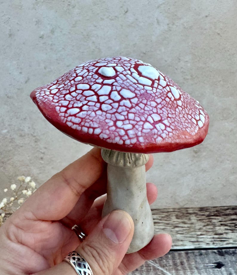 Ceramic Mushroom Sculpture Fly Agaric Etsy