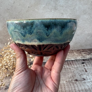 Ceramic Breakfast Bowl - Tidepool Glaze