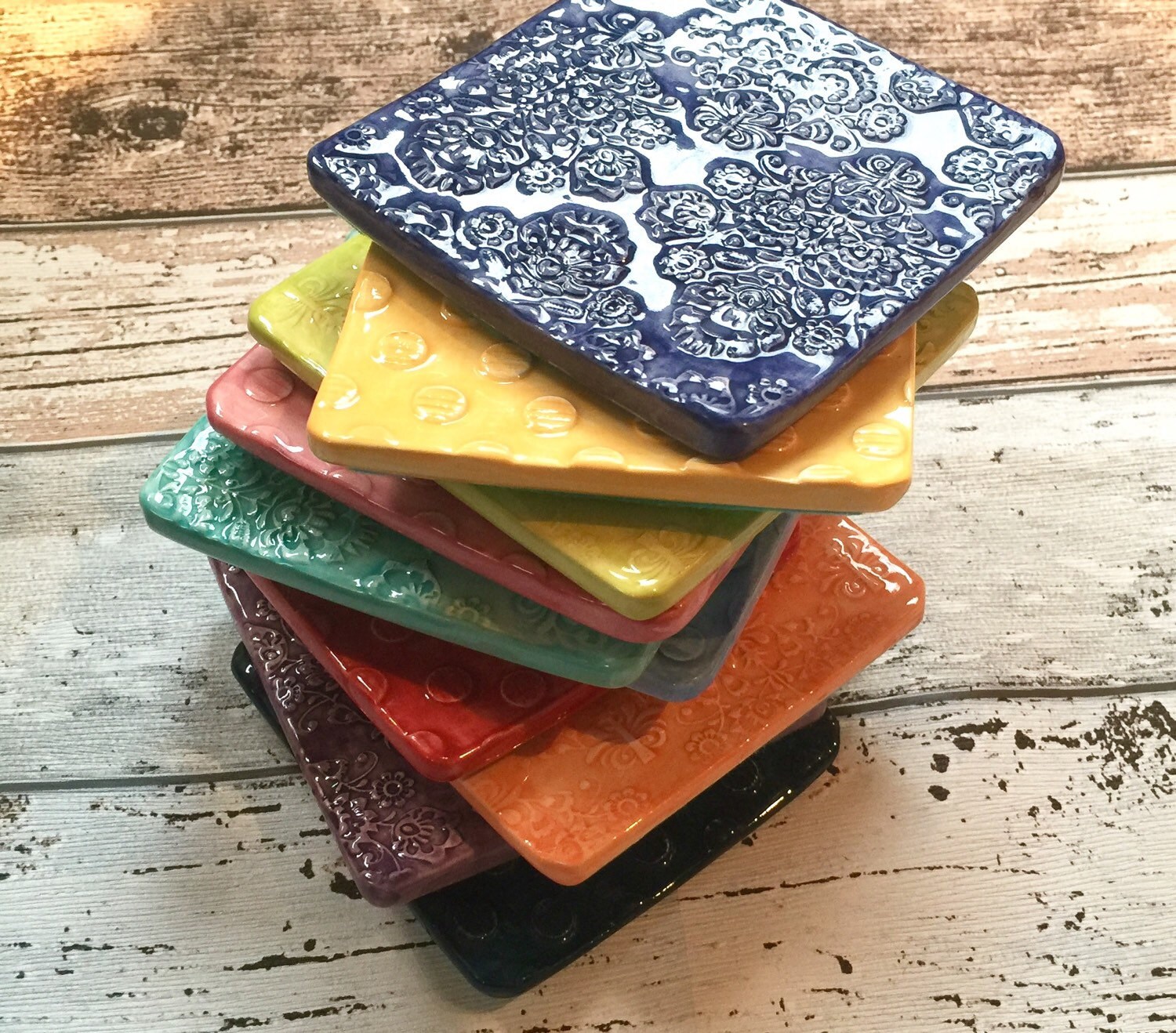 Ceramic Coasters Set of 4 Etsy