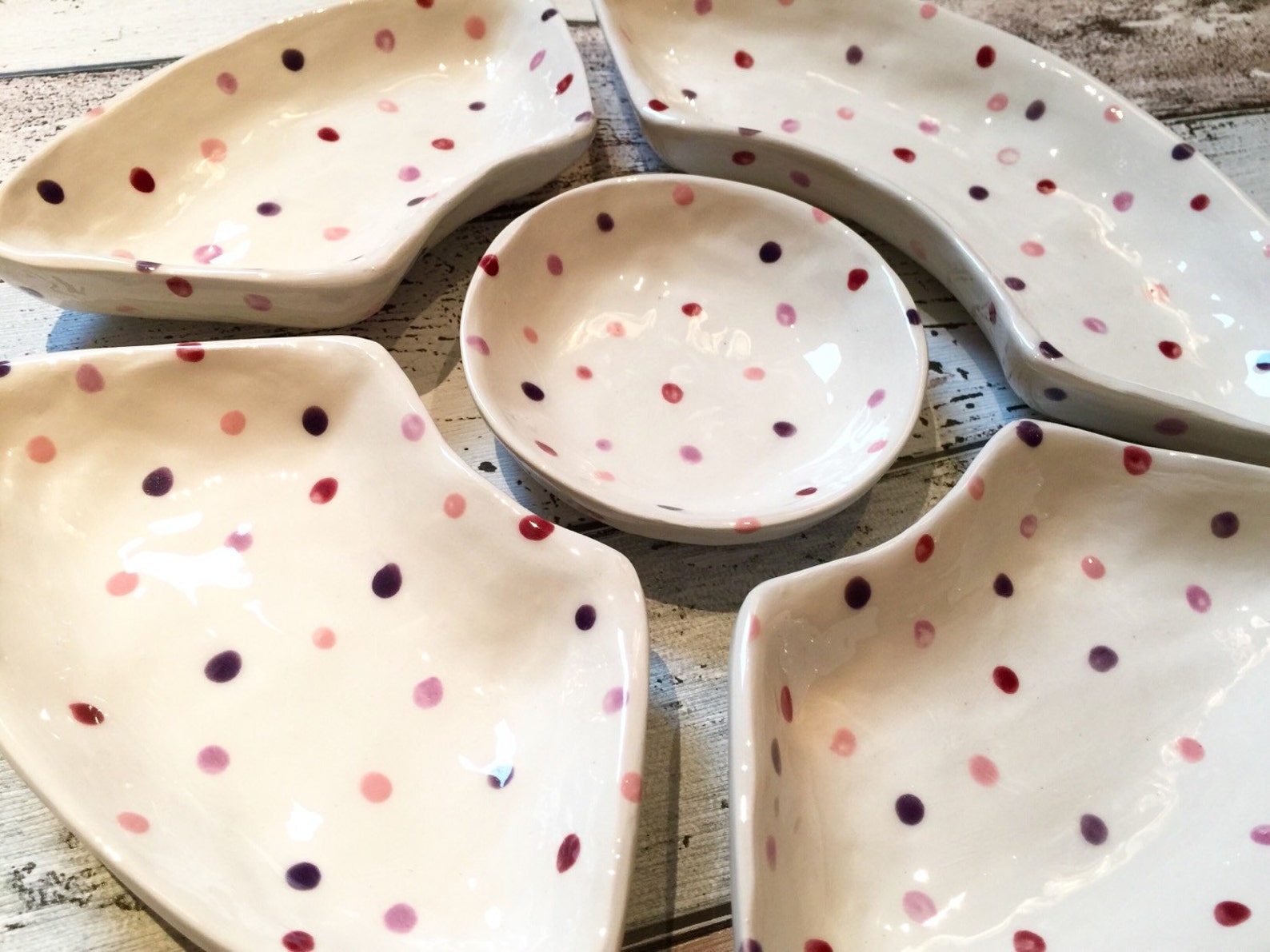 Ceramic Chip and Dip Set Etsy