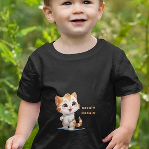 Boogie Woogie Infant T-shirt - Baby Jersey Short Sleeve shirt Bella Canvas 100% cotton |  Happy Kitten Dance | Holiday gift idea