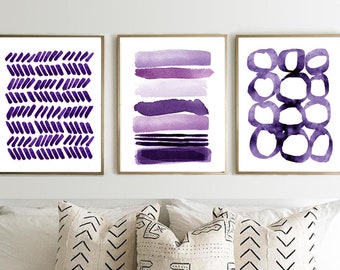 Purple wall art | Etsy