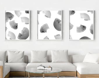 Abstract art print Watercolor Painting Black and White Wall art Large Abstract Prints Minimalist art Scandinavian Posters Gray Minimal Boho