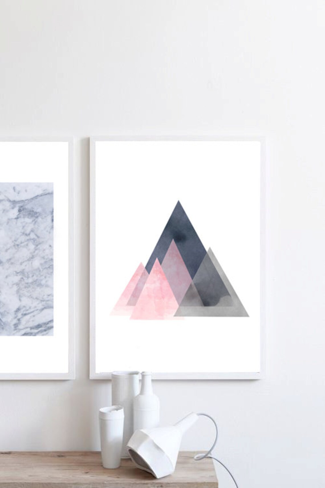 Watercolor Painting Triangles Art Abstract Watercolor Etsy