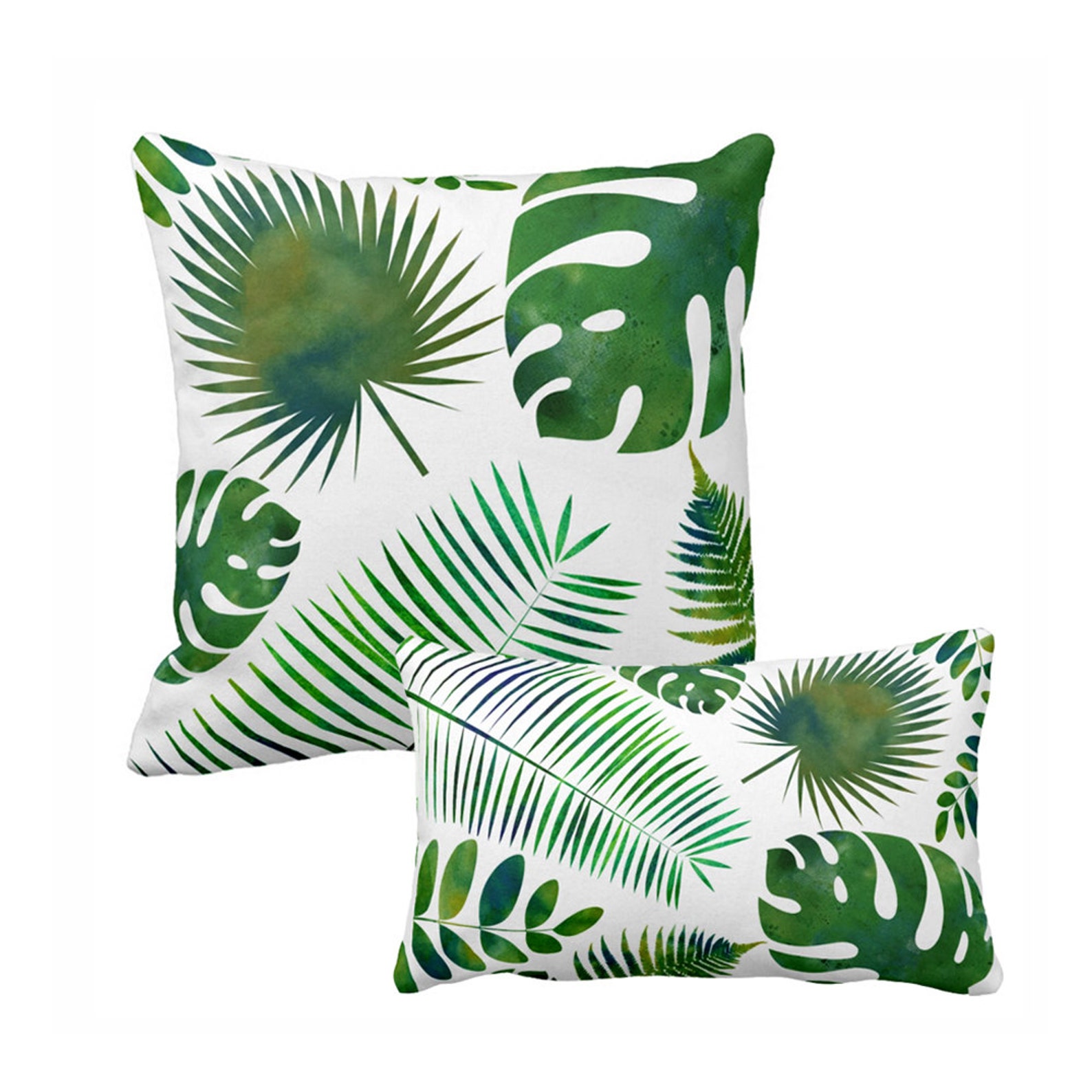 Fern Pillow Leaf Pillow Green Pillow Botanical Pillow Etsy