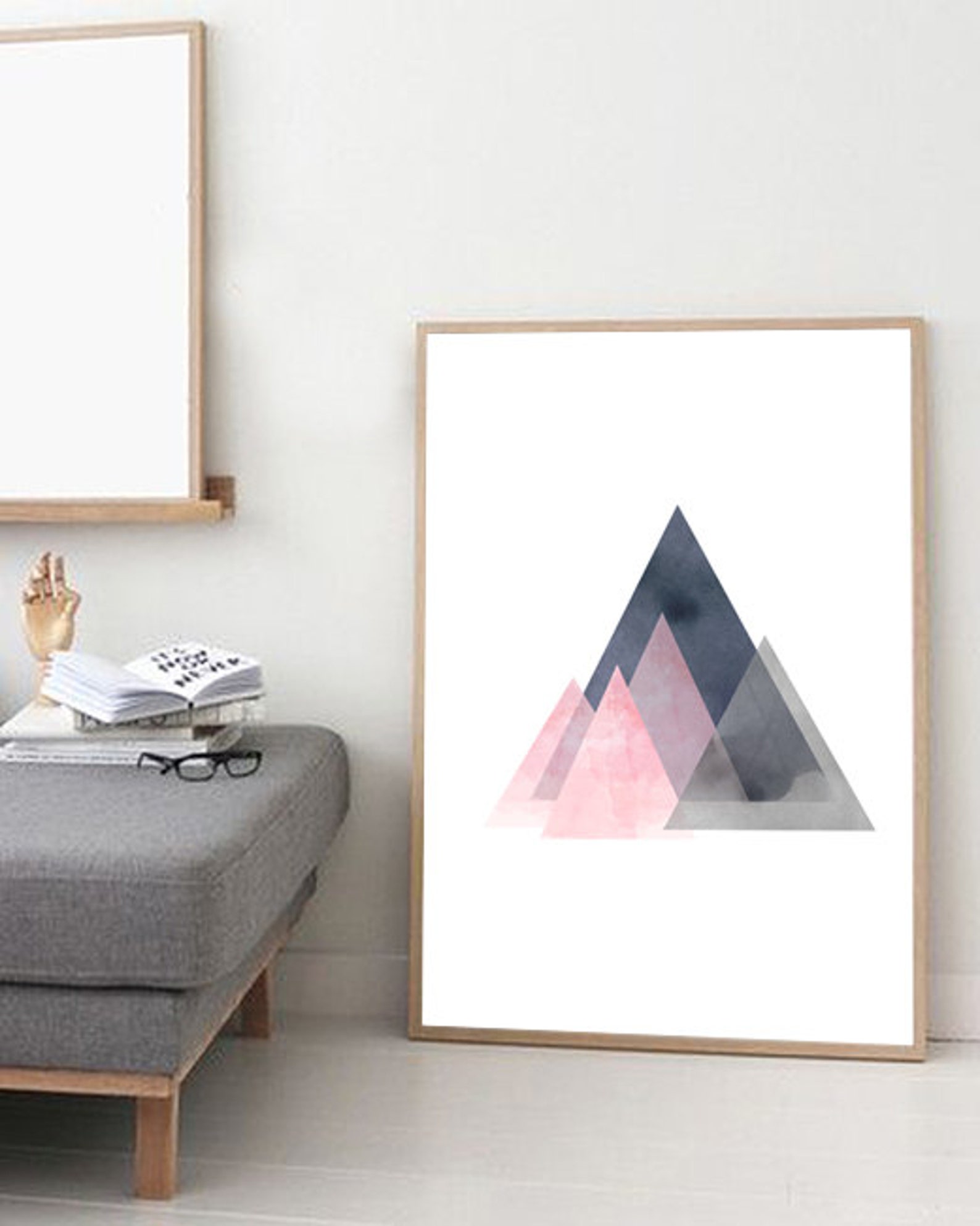 Watercolor Painting Triangles Art Abstract Watercolor Etsy