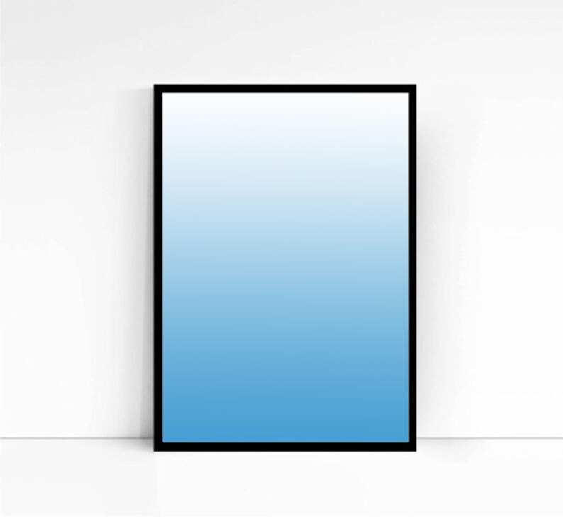 Abstract Print Blue Wall Art Ombre Print Modern Art Blue Etsy