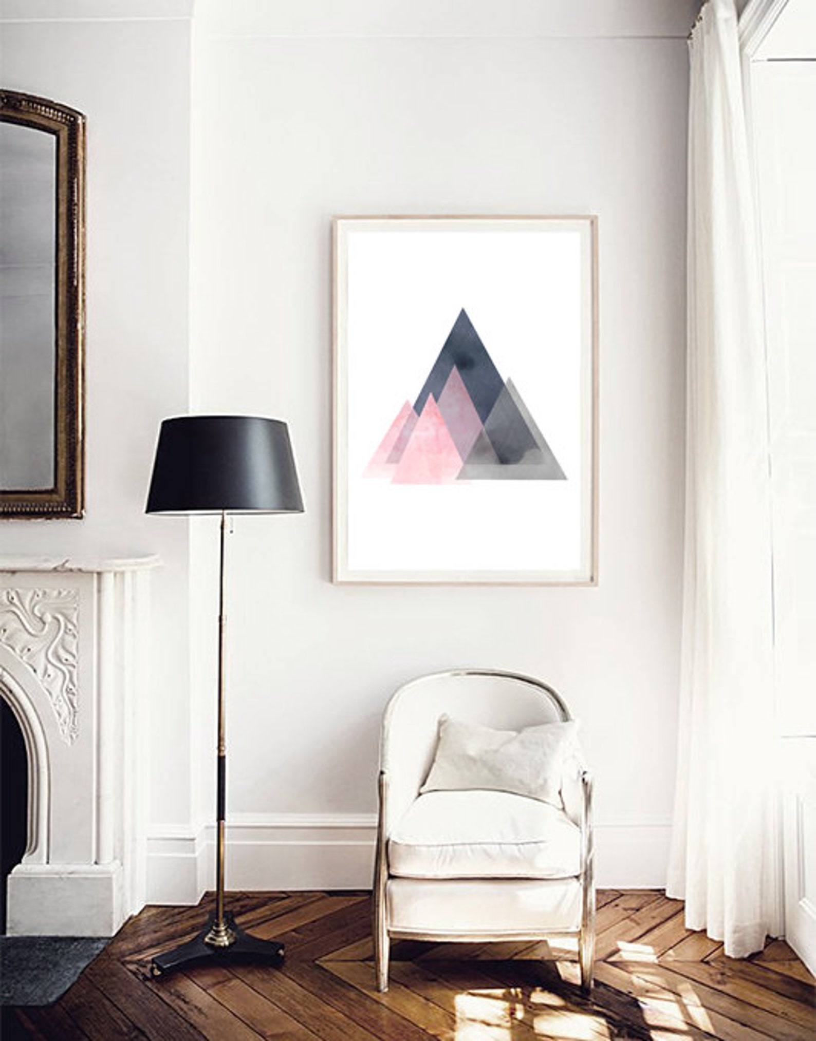 Watercolor Painting Triangles Art Abstract Watercolor Etsy