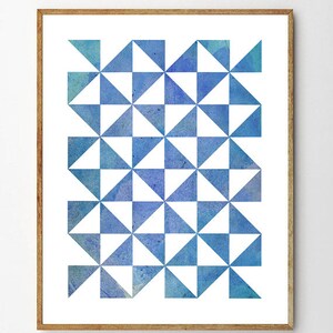 Abstract Watercolor Prints Set of 2 Diptych Indigo Blue Wall Art Navy ...