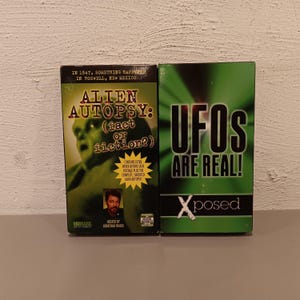 Set of 2 Vintage 90s UFO Alien Autopsy VHS