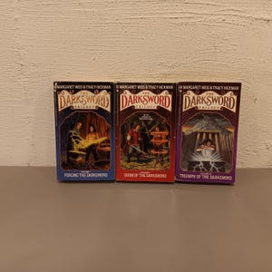 Set of 3 Vintage 1988 Margaret Weis &quot;Darksword Trilogy&quot; Paperbacks