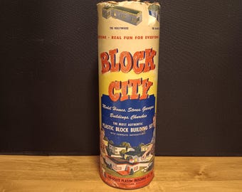 Vintage 1950s Block City B-750 Building Block 300+ Piece Set