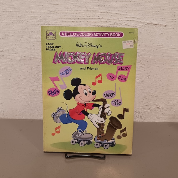 UNUSED Vintage 1988 Mickey Mouse & Friends Color/Activity Book