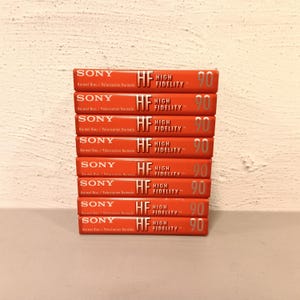 SEALED Set of 8 Sony High Fidelity 90 Minute Cassettes
