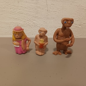 Set of 3 Vintage 1980's ET Figures