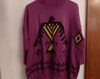 Vintage 1980s Venezia Purple Aztec Sweatshirt