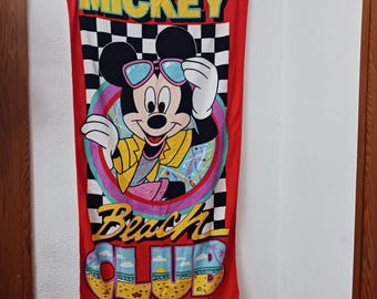 Vintage 90's Franco Mickey Beach Club Towel