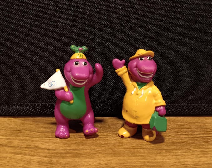 Set of 2 Vintage 1993 Barney the Dinosaur PVC Figures - Etsy