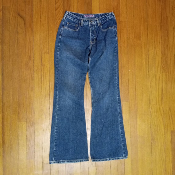 Vintage Y2K Women's Silver Boot Cut Jeans | Etsy
