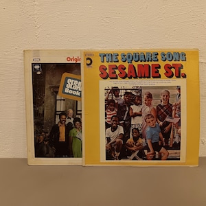 Set of 2 Vintage 1970 Sesame Street Vinyl Records