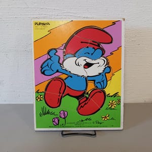 Vintage 1982 Playskool Papa Smurf Wooden Puzzle