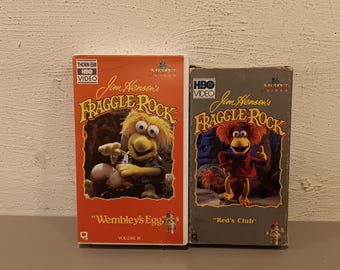 Set of 2 Vintage 1980s Fraggle Rock VHS