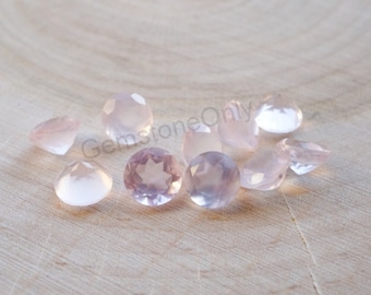 Natural Rose Quartz 3mm to 9mm Faceted Cut Round Top Quality Pink Color - Loose Gemstone Round Rose Quartz - jewelry making quartz gemstone