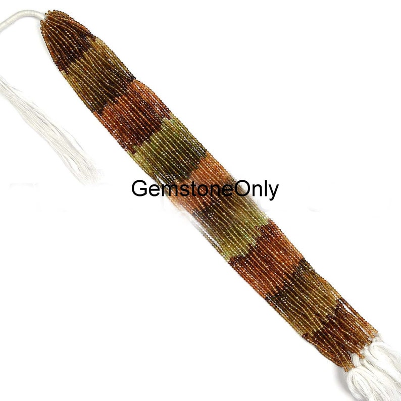 Natural Gemstone Faceted Beads Faceted Beads Petro Tourmaline Faceted Rondelle Shape Beads 2mm AAA+ Quality Indian Cut Shape Beads