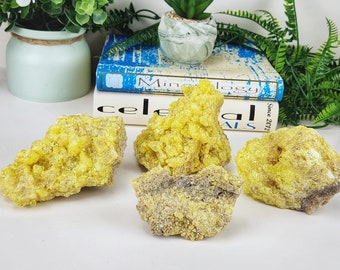 Muestra de mineral de cristal de azufre "nativo y auténtico" - Mina El Desierto, Bolivia