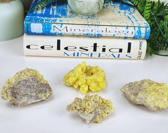 Muestra de mineral de cristal de azufre "nativo y auténtico" - Mina El Desierto, Bolivia