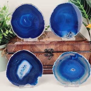 Imperfect Blue Agate Slice &quot;DISCOUNTED&quot; (Avg. 3.5-4.5 inches)