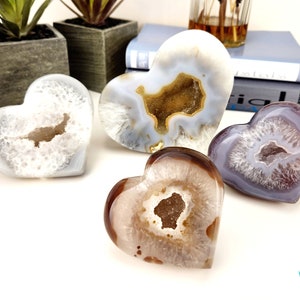 Druzy Agate Heart with Free Stand