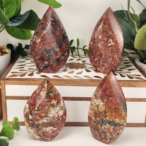 Red &quot;Coral&quot; Quartz Crystal Flame
