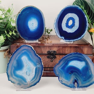 Imperfect Blue Agate Slice &quot;DISCOUNTED&quot; (Avg. 4.0-5.0 inches)