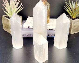 Selenite Crystal Obelisk or Point