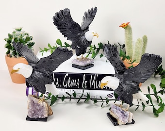 Svartvit Onyx Eagle Crystal Carving