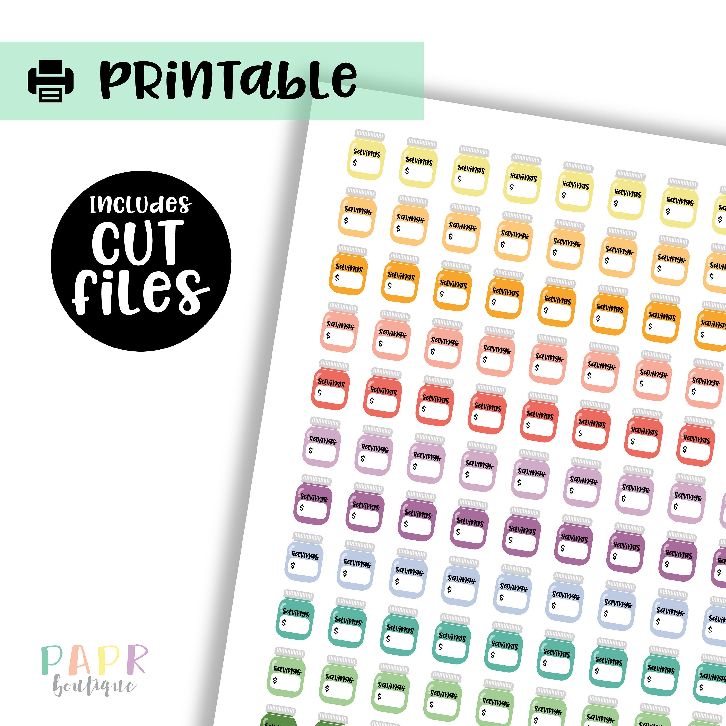 Printable Savings planner stickers Budget stickers Money | Etsy