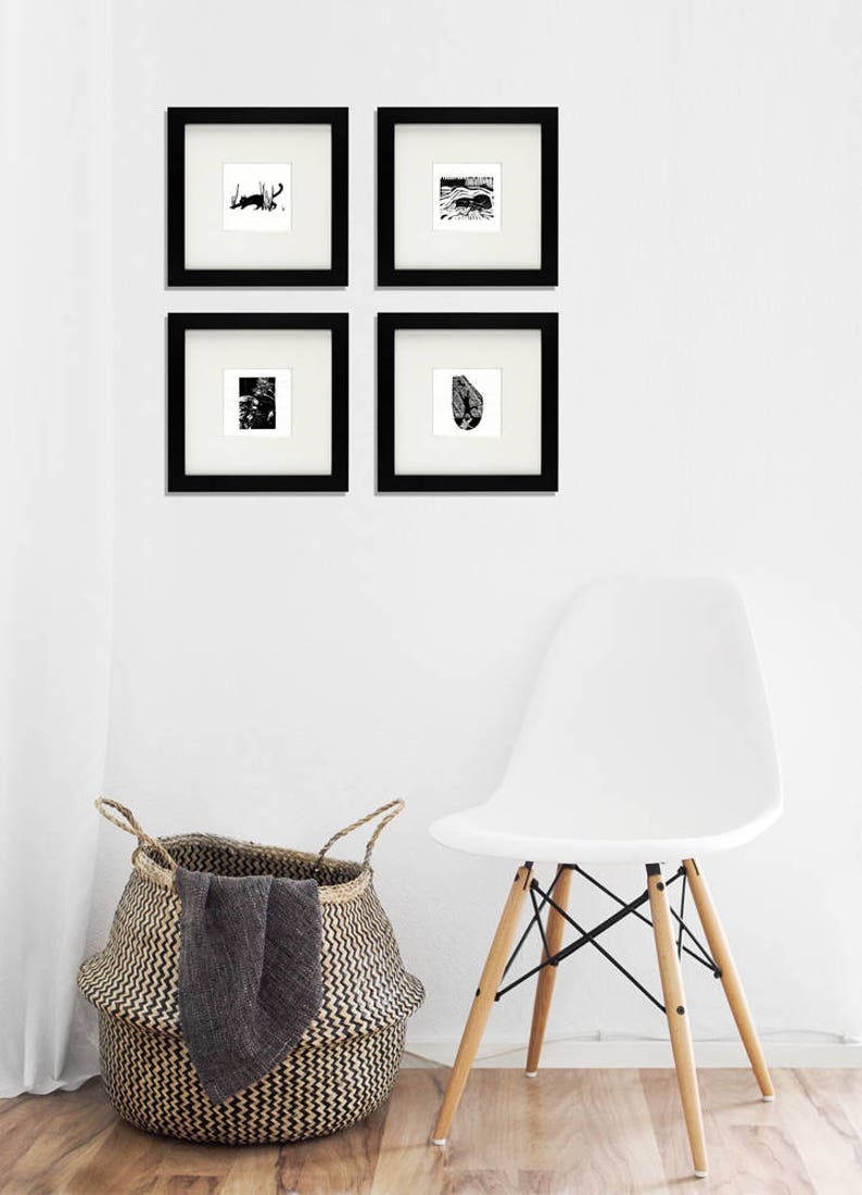 TWIST \u2022 Cat Art Print \u2022 Original Woodcut \u2022 Handmade Limited Edition
