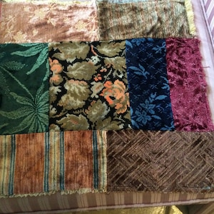 Antique Velvet Crazy Quilt Style pillow Top