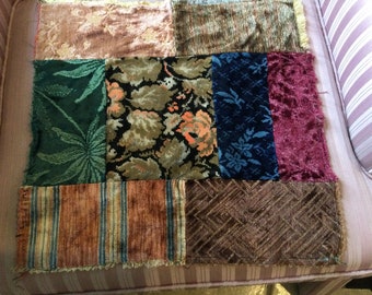 Antique Velvet Crazy Quilt Style pillow Top