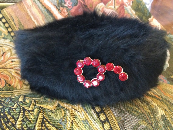 Vintage Italian Black Mohair Custom Made Hat. by Miss Eileen  display picture 2