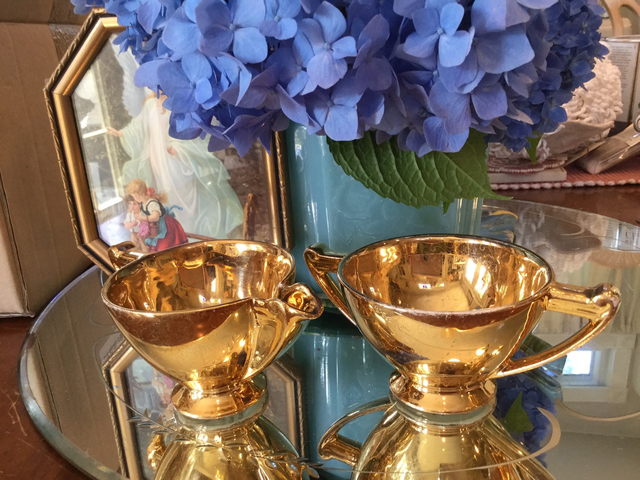 Vintage 22k Gold Creamer and Sugar Lady Hamilton Etsy